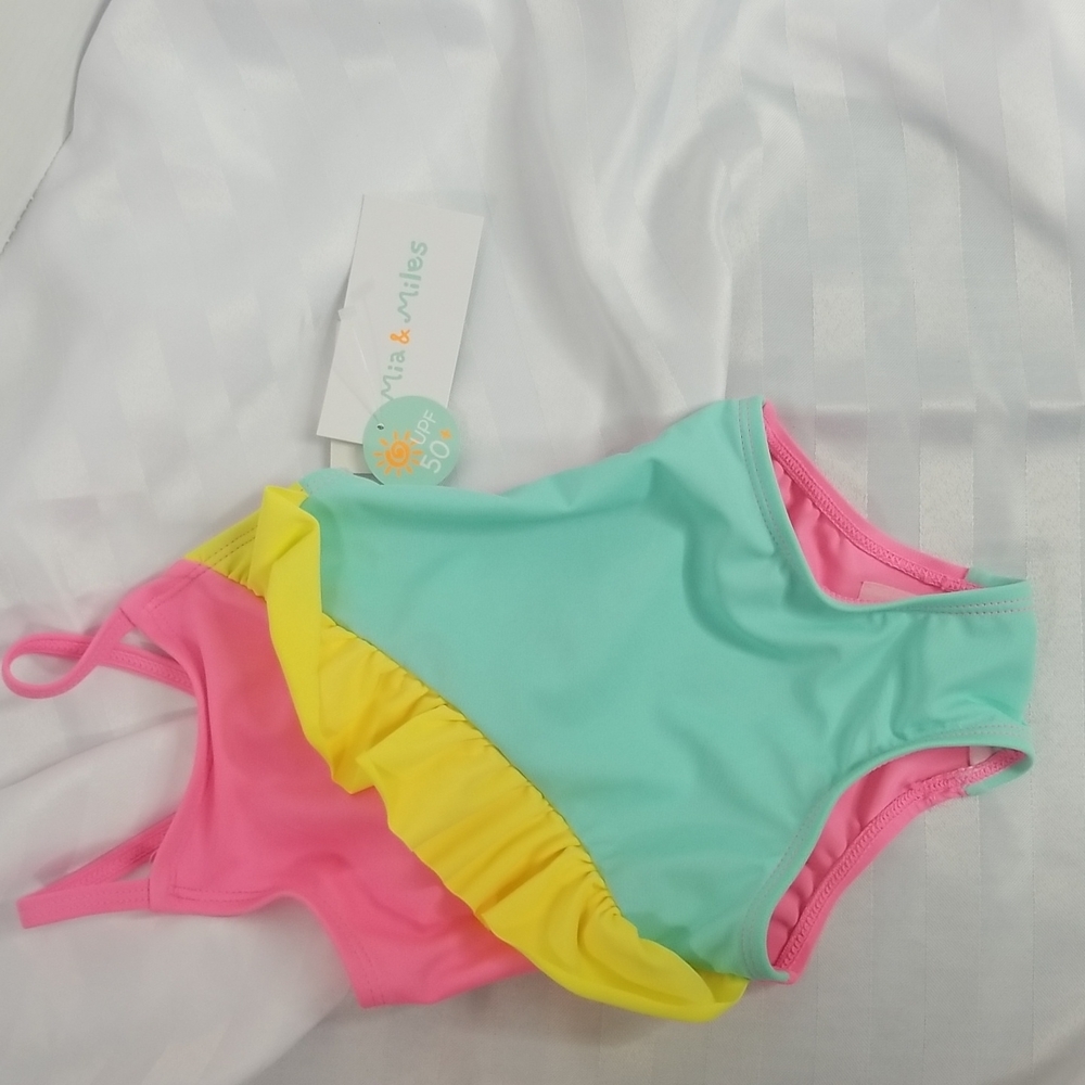 MIA & MILES INFANT BATHING SUIT ONE PIECE SIZE 12MONTHS UPF 50+